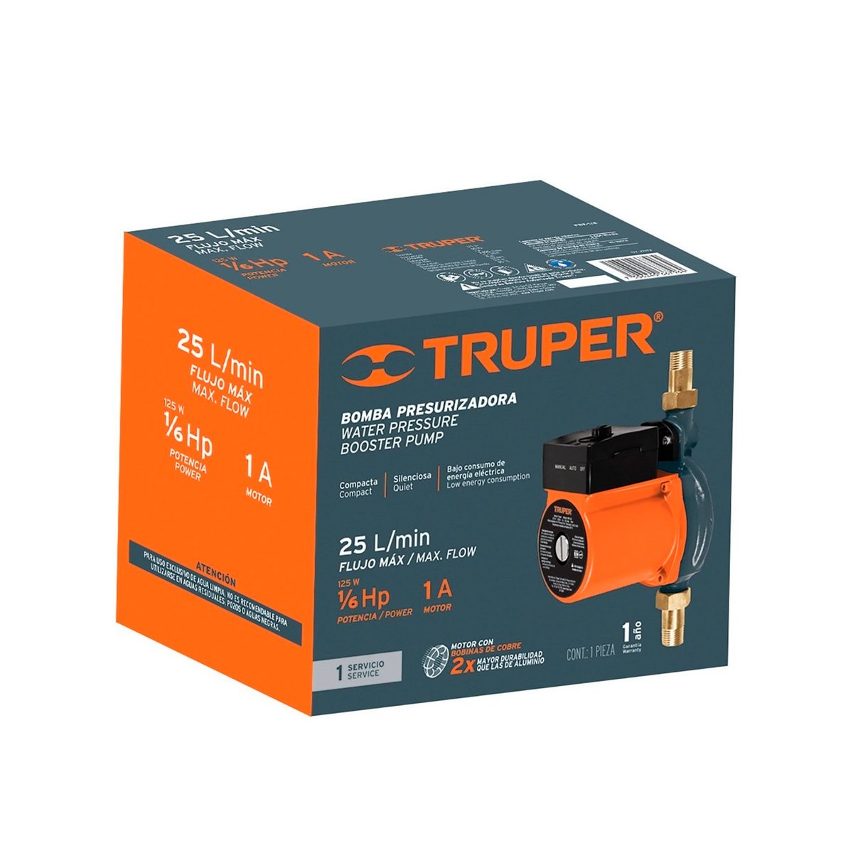 Bomba Agua Con Presurizador Truper 14635 1/6HP - Imagen 2
