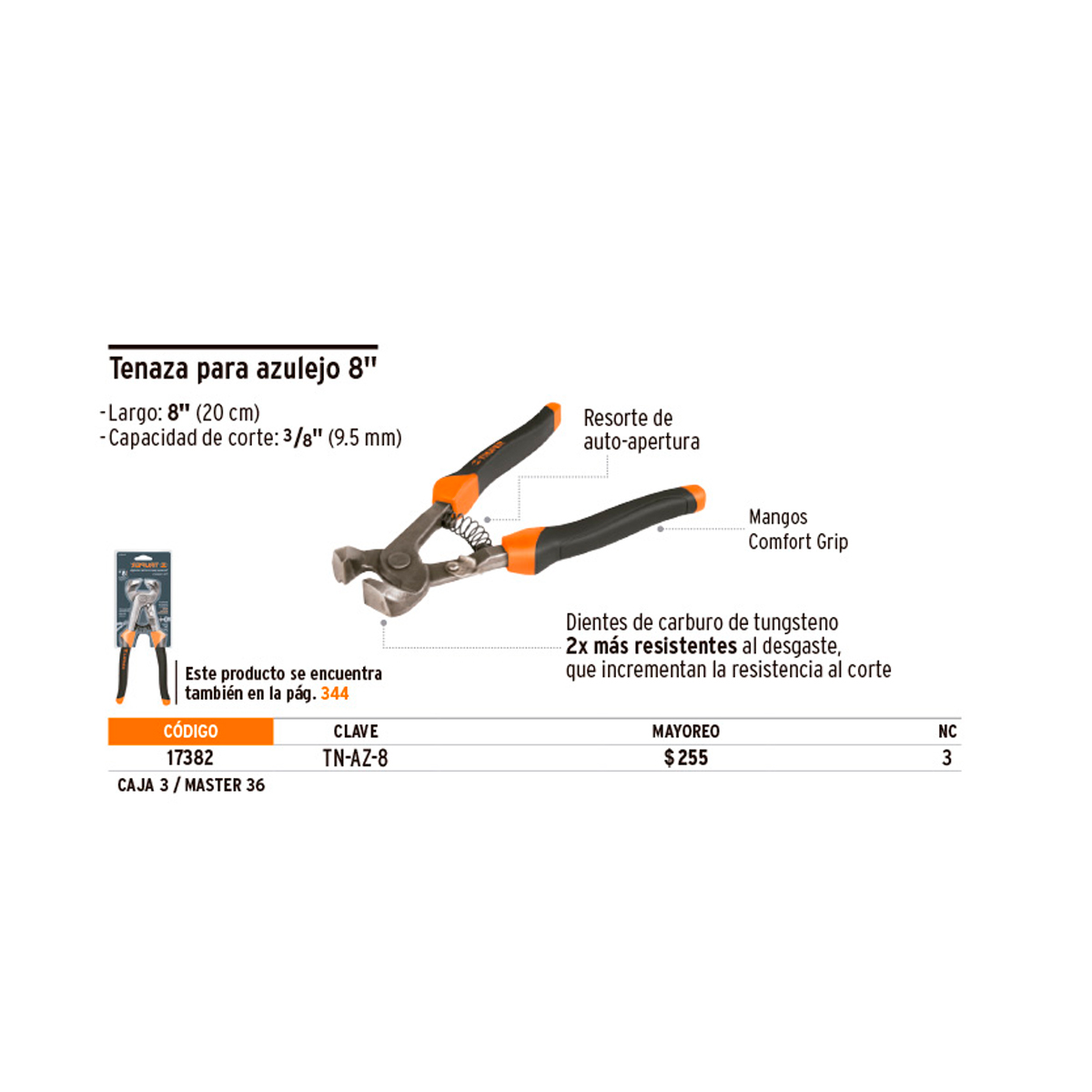 Tenaza 8" 17382 Truper - Imagen 3
