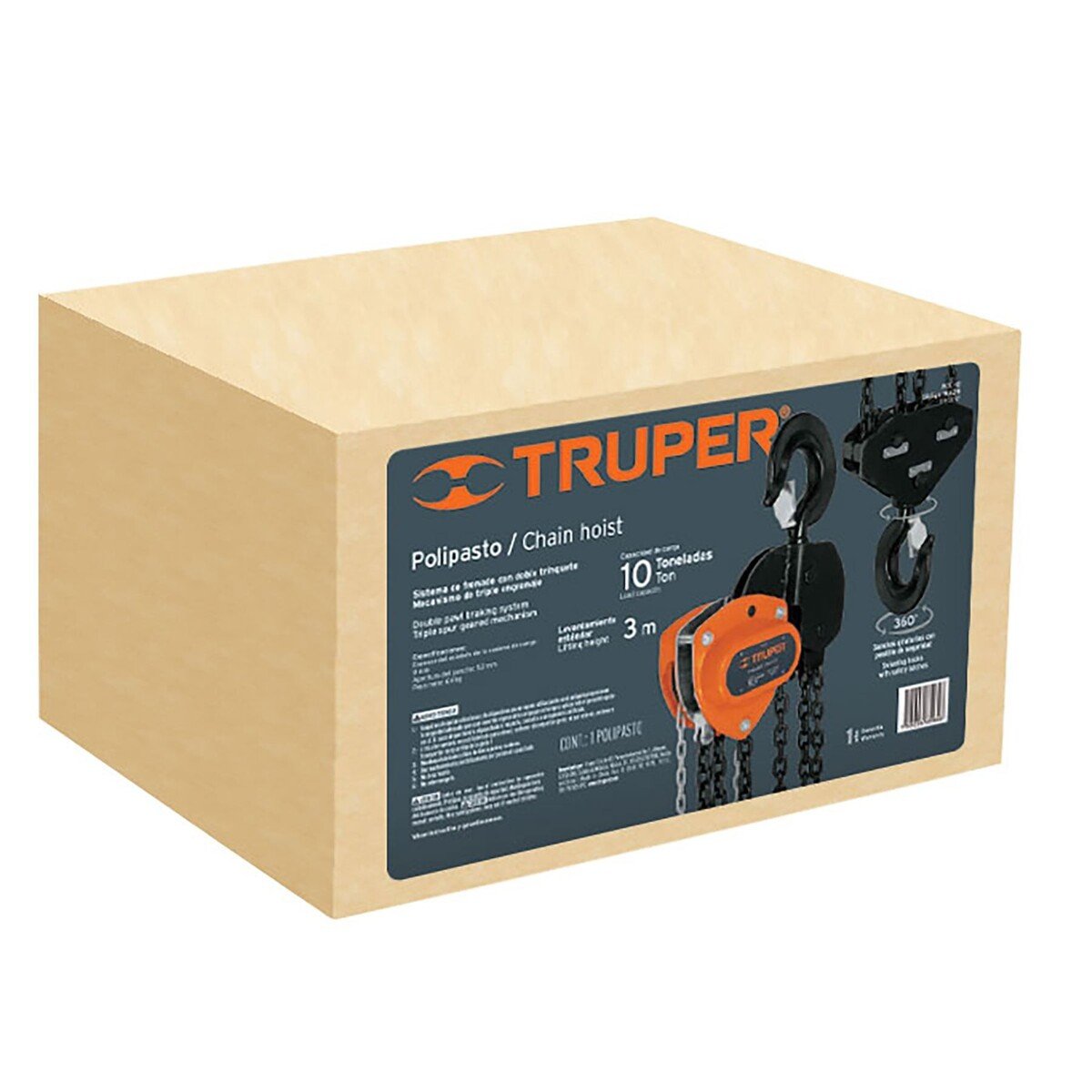 Diferencial 10 Ton Truper 16829 Levantamiento 3M Estandar - Imagen 2