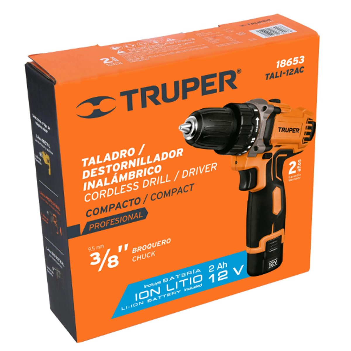 Taladro compacto inalámbrico 3/8", 12 V, Truper 18653 - Imagen 3