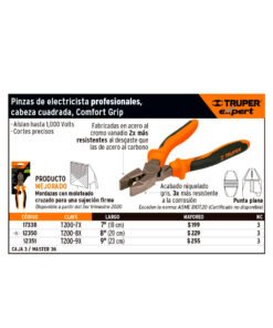 Alternative view of Alicate Electricista Truper 12351 9"