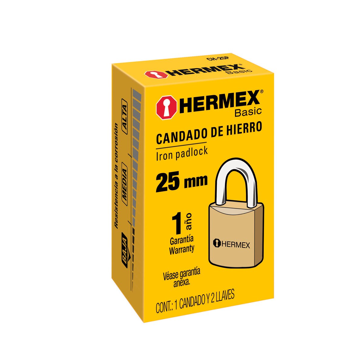 Candado Hierro Hermex 22528 25 Mms - Imagen 2