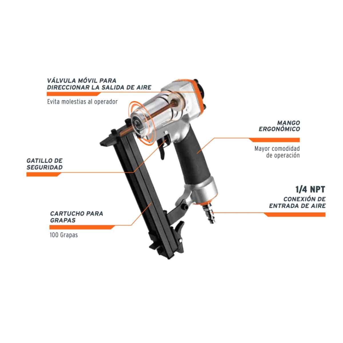 Grapadora Neumatica Truper 13177 Cal 22 0.71Mm - Imagen 2