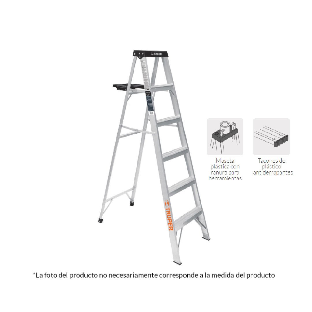 Escalera Tipo Tijera Truper 10437 6 Escal Bandeja