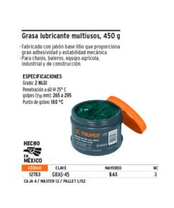 Alternative view of Grasa Lubricante Truper 12783 Multiusos X 450G