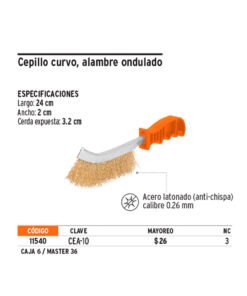 Alternative view of Grata T.Cepillo Truper 11540 Curvo Ondulado