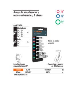 Alternative view of Juego De Adaptadores Y Nudos Universales, 7 Piezas 17844