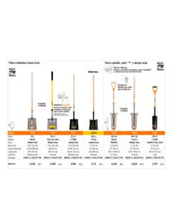 Alternative view of Pala cuadrada T-2000, mango largo 45", Truper 17176