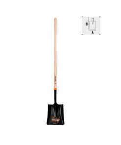 Pala cuadrada T-2000, mango largo 45", Truper 17176