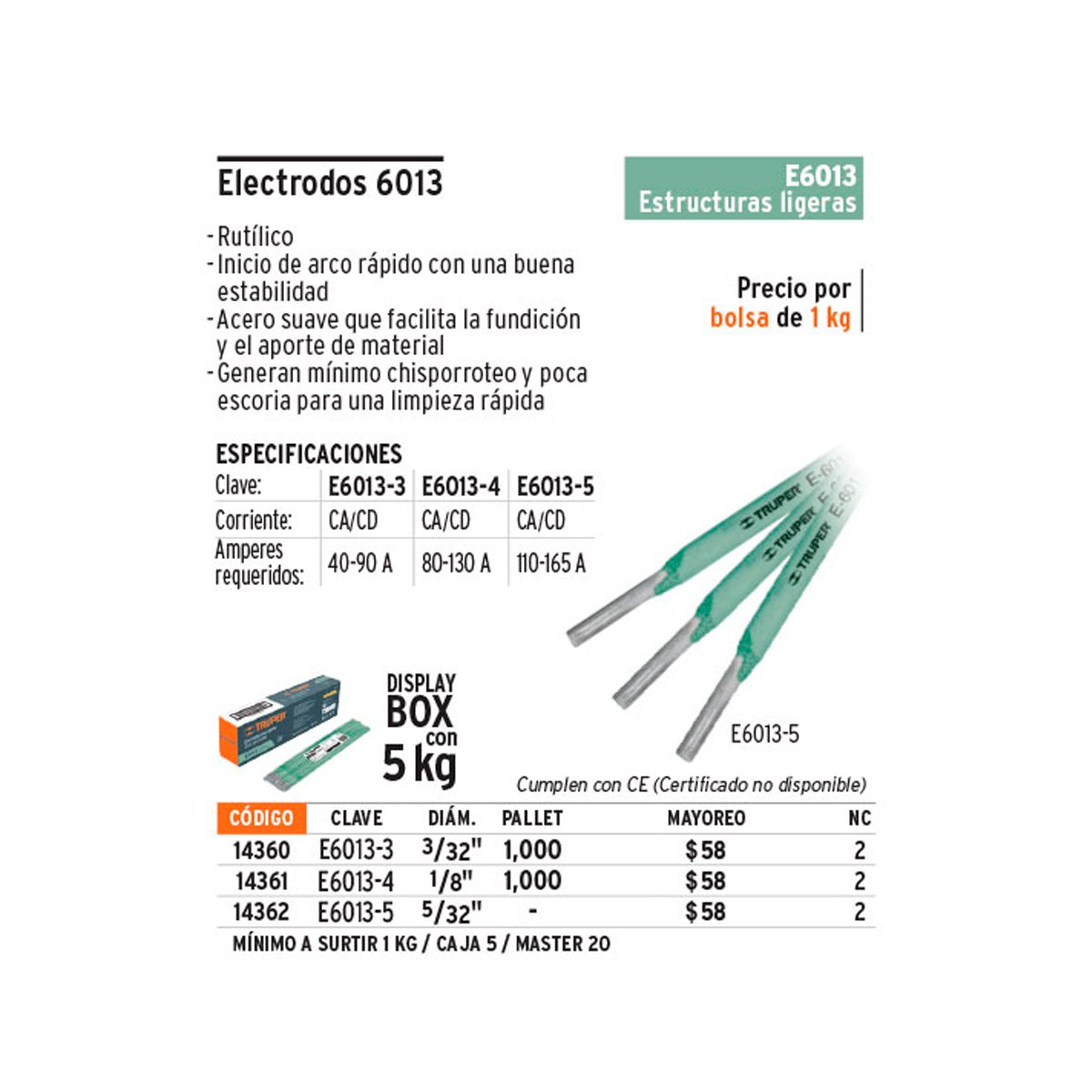 Soldadura Eléctrica Truper 14361 6013 1/8 - Imagen 3