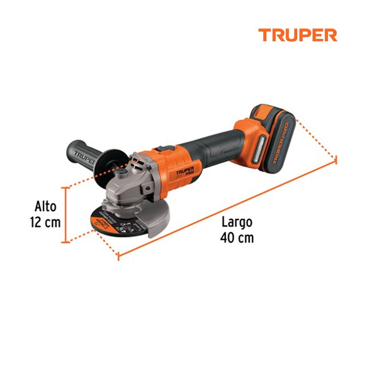 Pulidora 4-1/2", 20V, 1 batería 4Ah, Truper PRO - Imagen 3