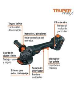 Alternative view of Pulidora  4-1/2", 20V, int. paleta, 1 batería 4Ah, MAX Truper 103639