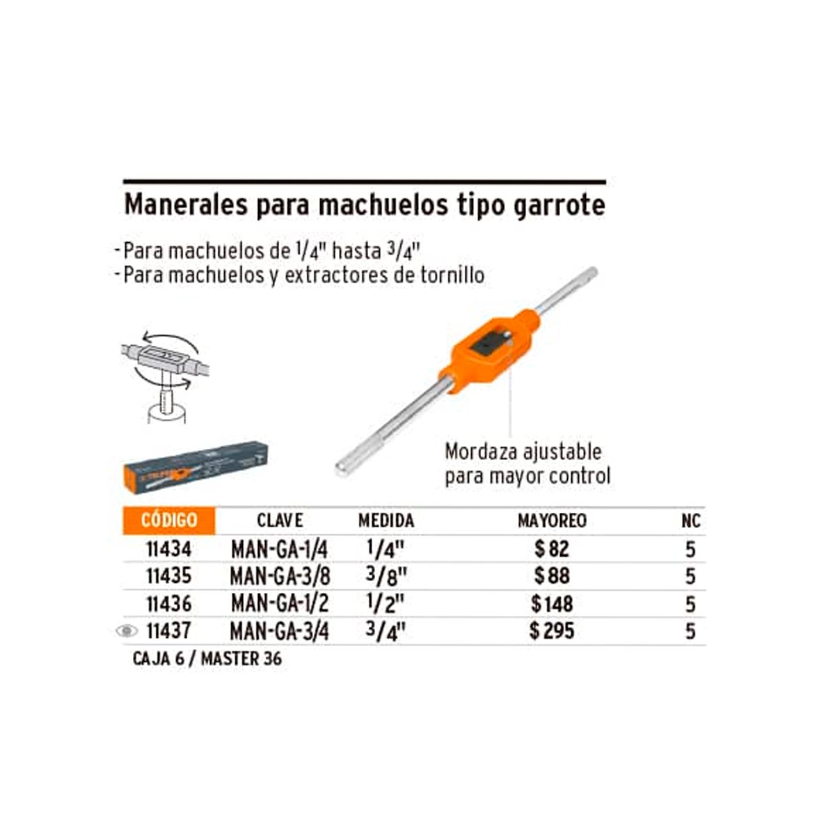 Volvedor Macho Truper 11434 1/16 - 1/4 - Imagen 3