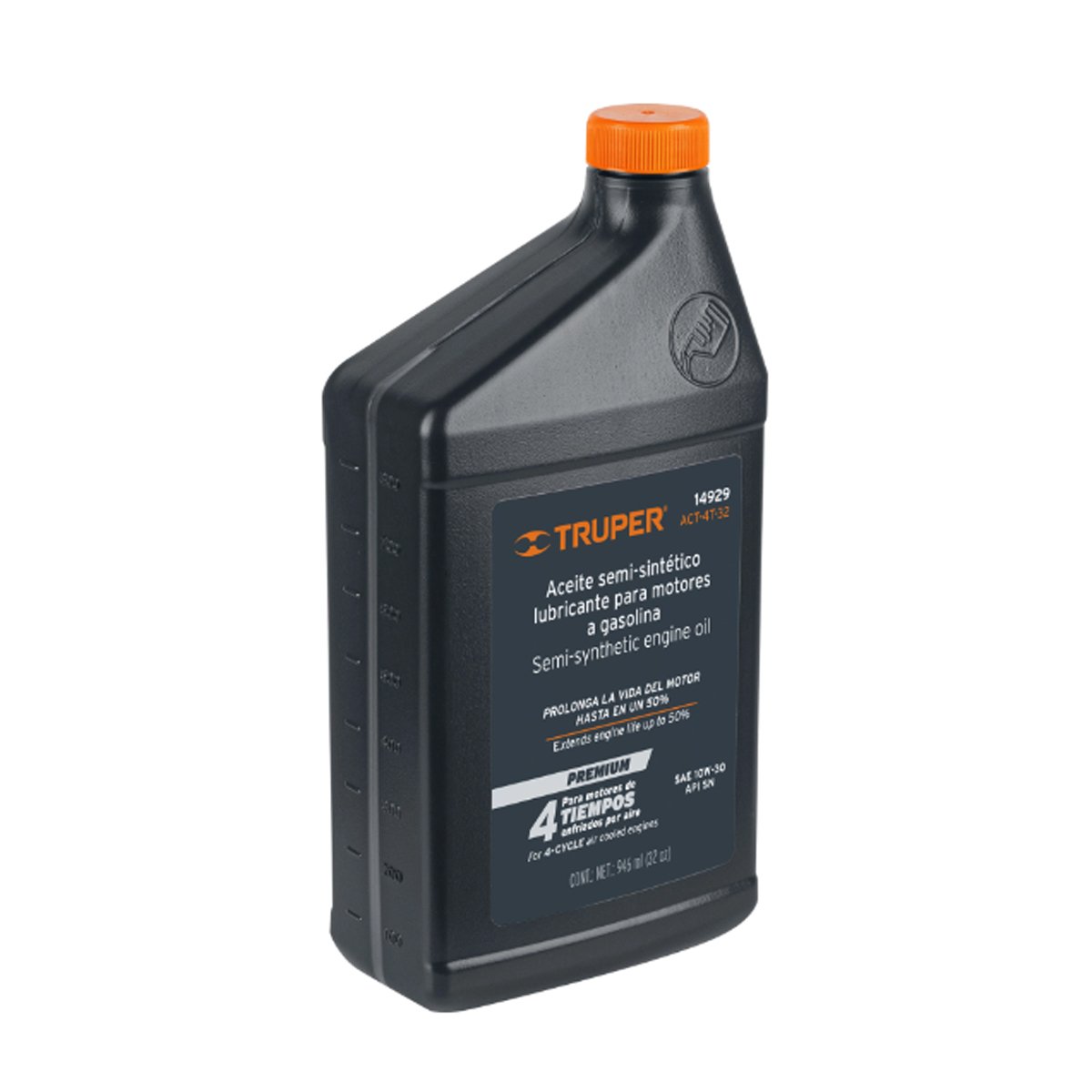 Aceite semi-sintético, motor 4 tiempos, 946ml (32oz), Truper 14929