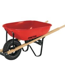 Carretilla 5.5 ft3 roja Neumática, mangos de madera, Pretul 202622