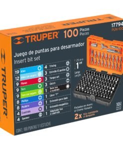 Alternative view of Juego de 100 puntas mixtas largo 1" en estuche plástico