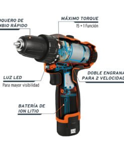 Alternative view of Taladro compacto inalámbrico 3/8", 12 V, Truper 18653