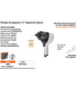 Alternative view of Pistola de Impacto Neumatica Truper 16889 Industrial 750 Lb 3/4