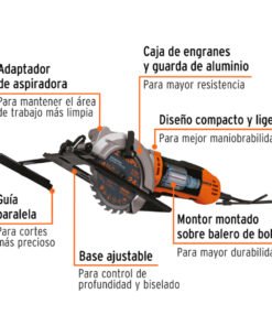 Alternative view of Sierra circular compacta 4-1/2" 750 W, profesional, Truper 100123