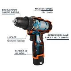 Alternative view of Taladro compacto inalámbrico 3/8", 12 V, Truper 18653
