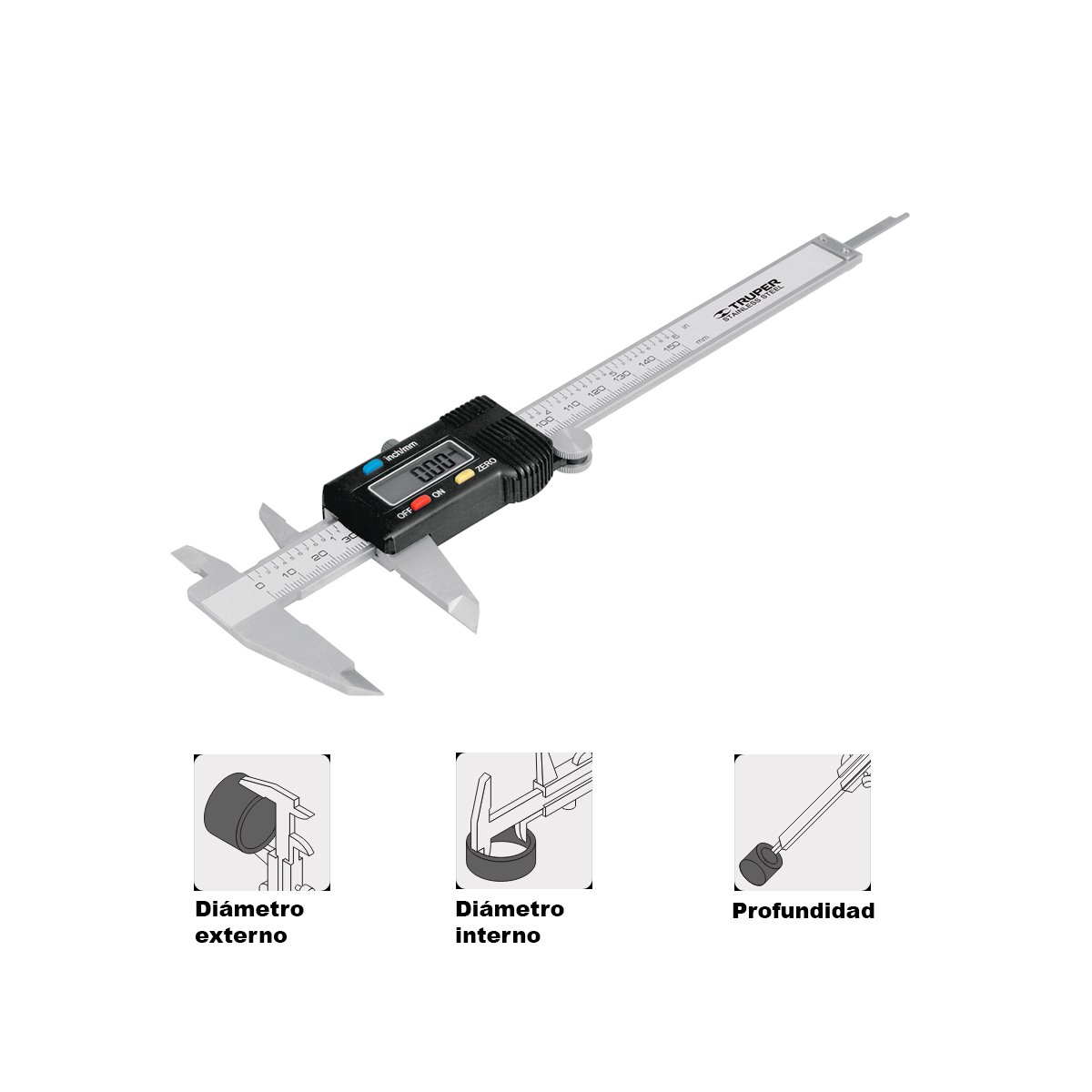 Calibrador  Pie De Rey Truper 14388 Digital 6