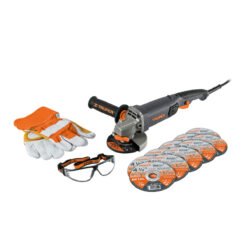Combo de pulidora angular industrial 950W, 11 discos, guantes y lentes de seguridad Truper 101456