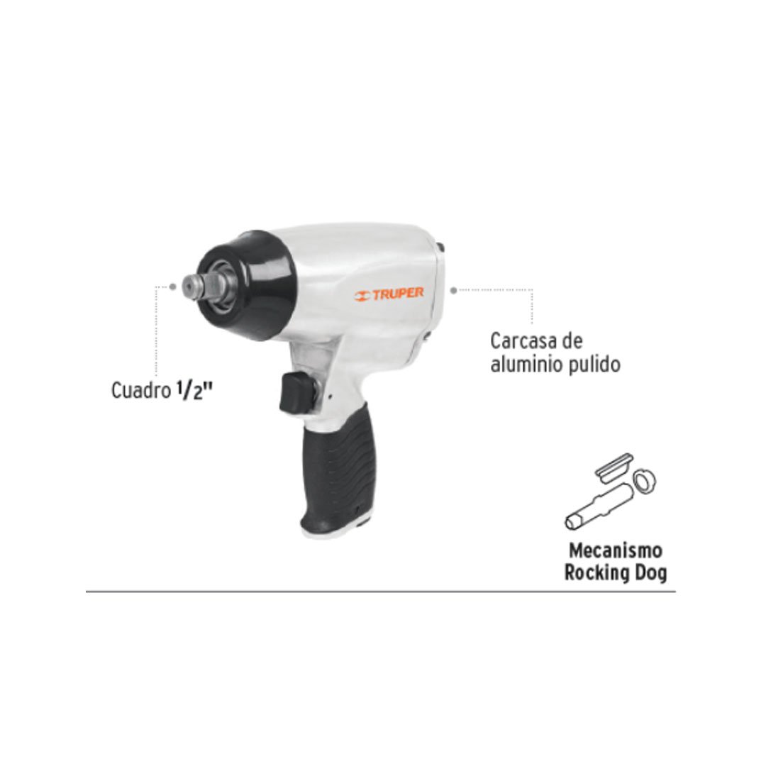 Pistola de Impacto Neumatica Truper 18242 250 Lb 1/2