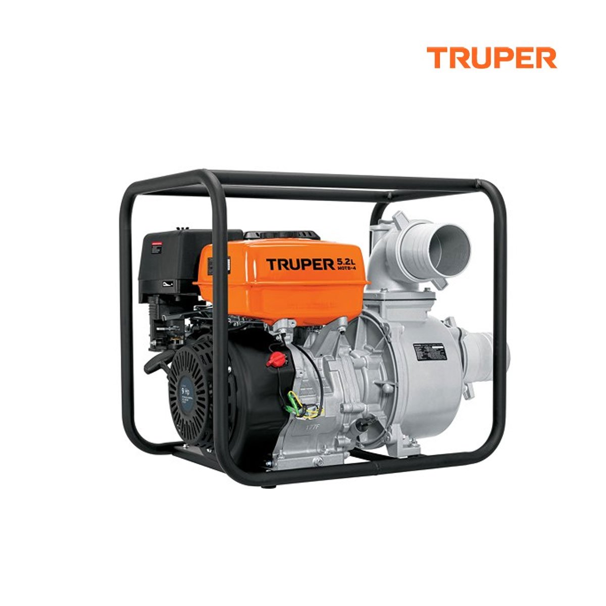 Motobomba autocebante 4"x4", gasolina 9HP, agrícola, TRUPER 17118