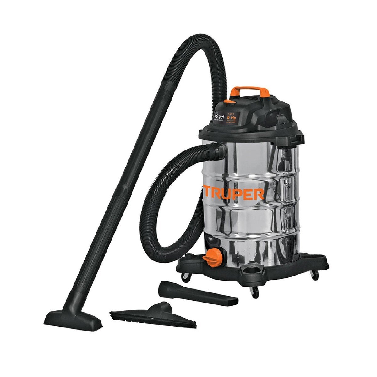 Aspiradora en acero inoxidable, 16 Galones Truper 101525