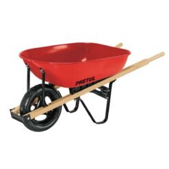 Carretilla 5.5 ft3 roja Imponchable, mangos de madera, Pretul 20623