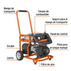 Alternative view of Generador portátil 2.5 kW motor a gasolina, Truper 15342