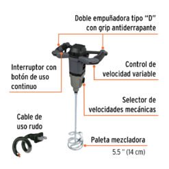 Alternative view of Mezcladora eléctrica 1500 W, industrial, Truper 101519