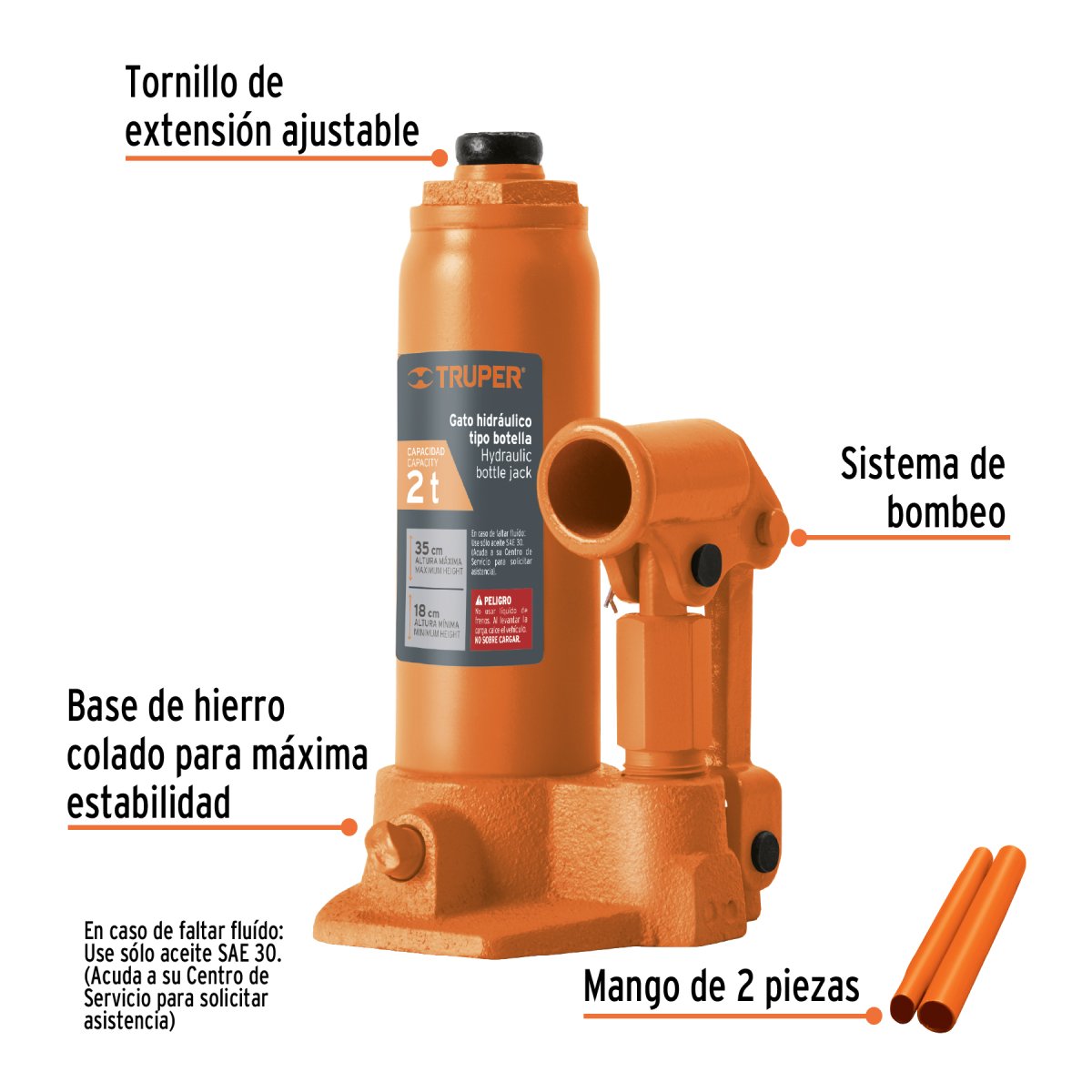 Gato De Botella, 2 Tons Truper 14810 - Imagen 2