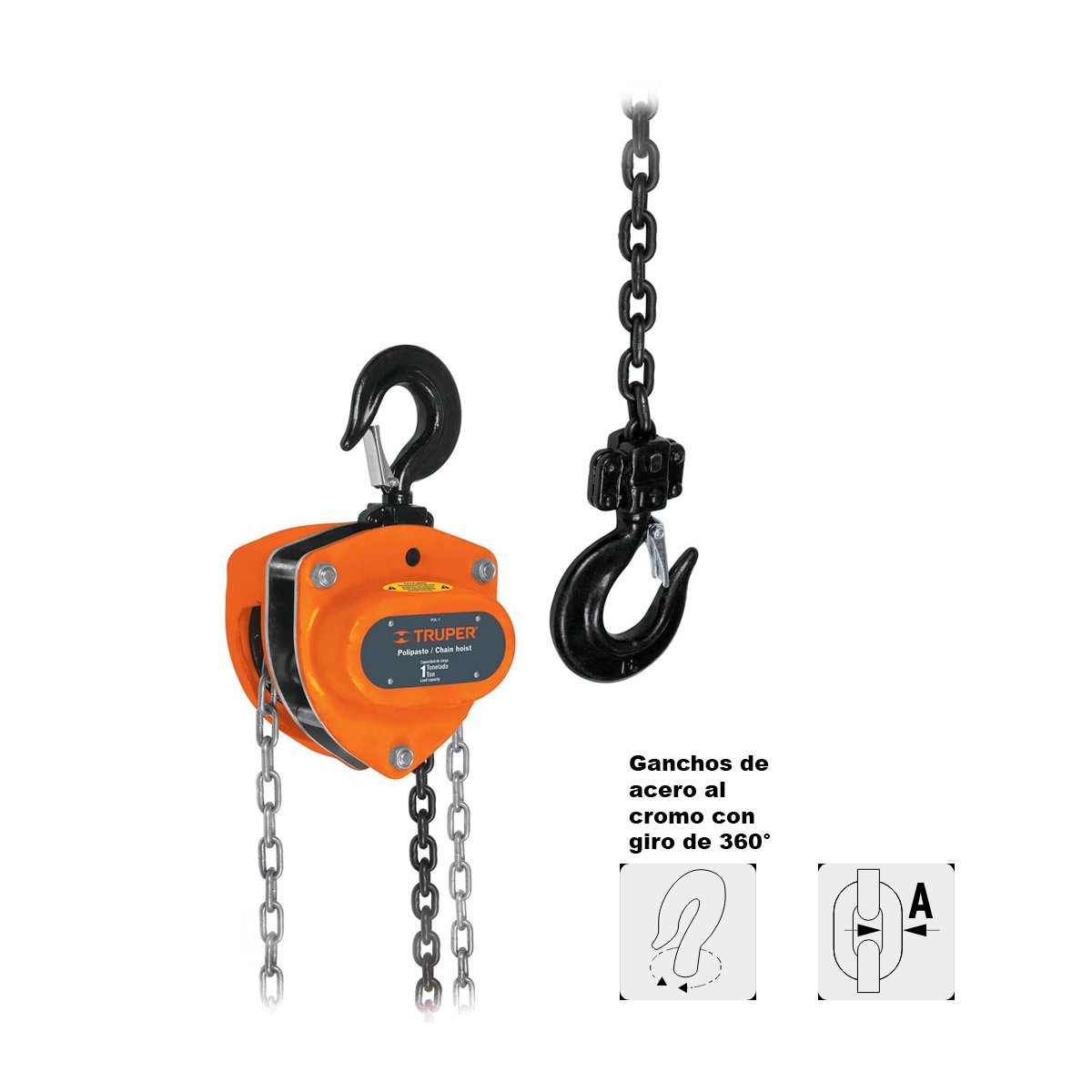 Diferencial  1 Ton Truper 16824 Levantamiento 3M Estandar