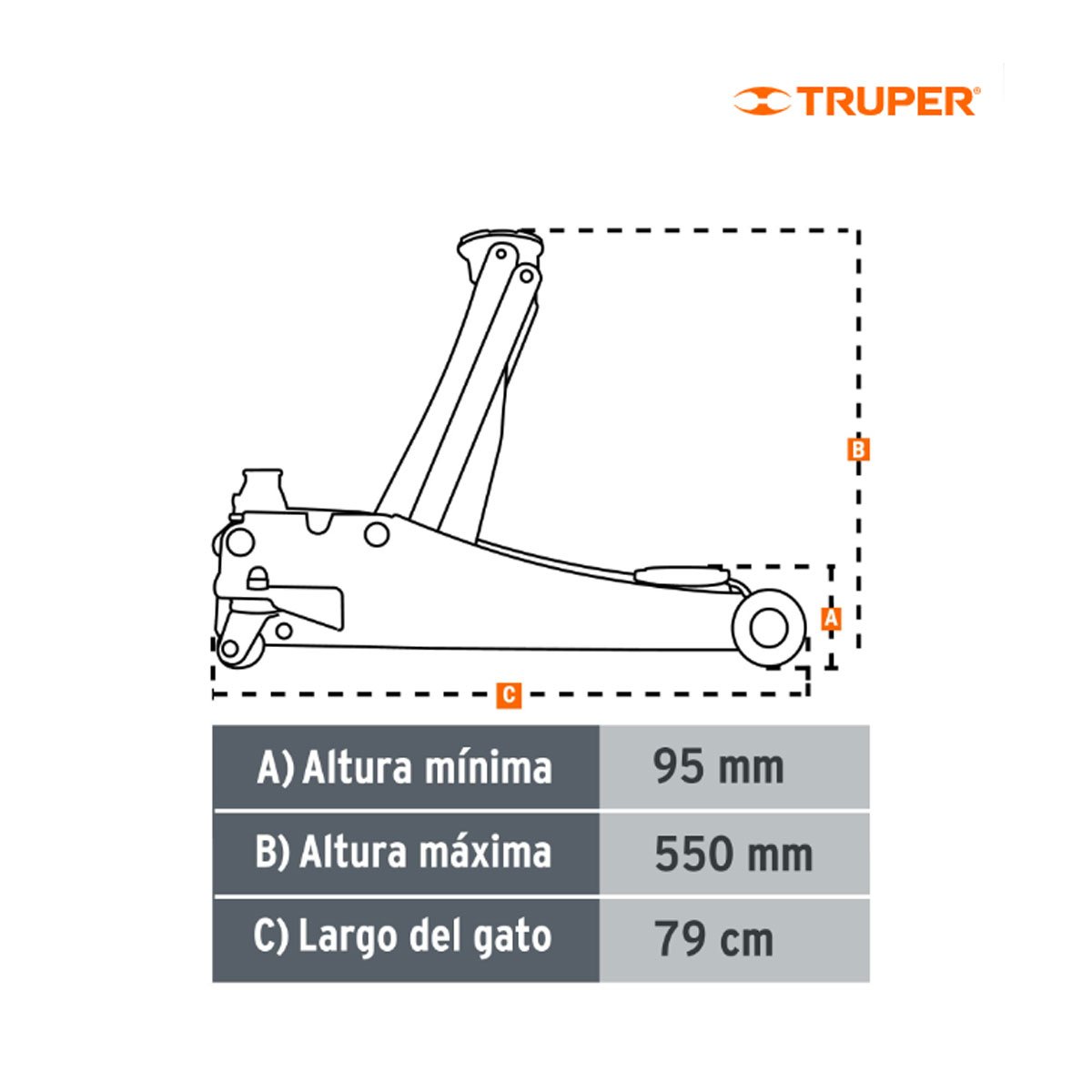 Gato Prof Tipo Zorra Truper 14802 3.5 Ton - Imagen 2