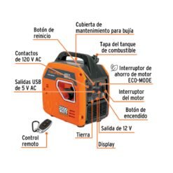 Alternative view of Generador inversores silencioso, encendido manual,  Truper 103278