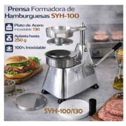 Formadora de hamburguesas manual aluminio 10 cm
