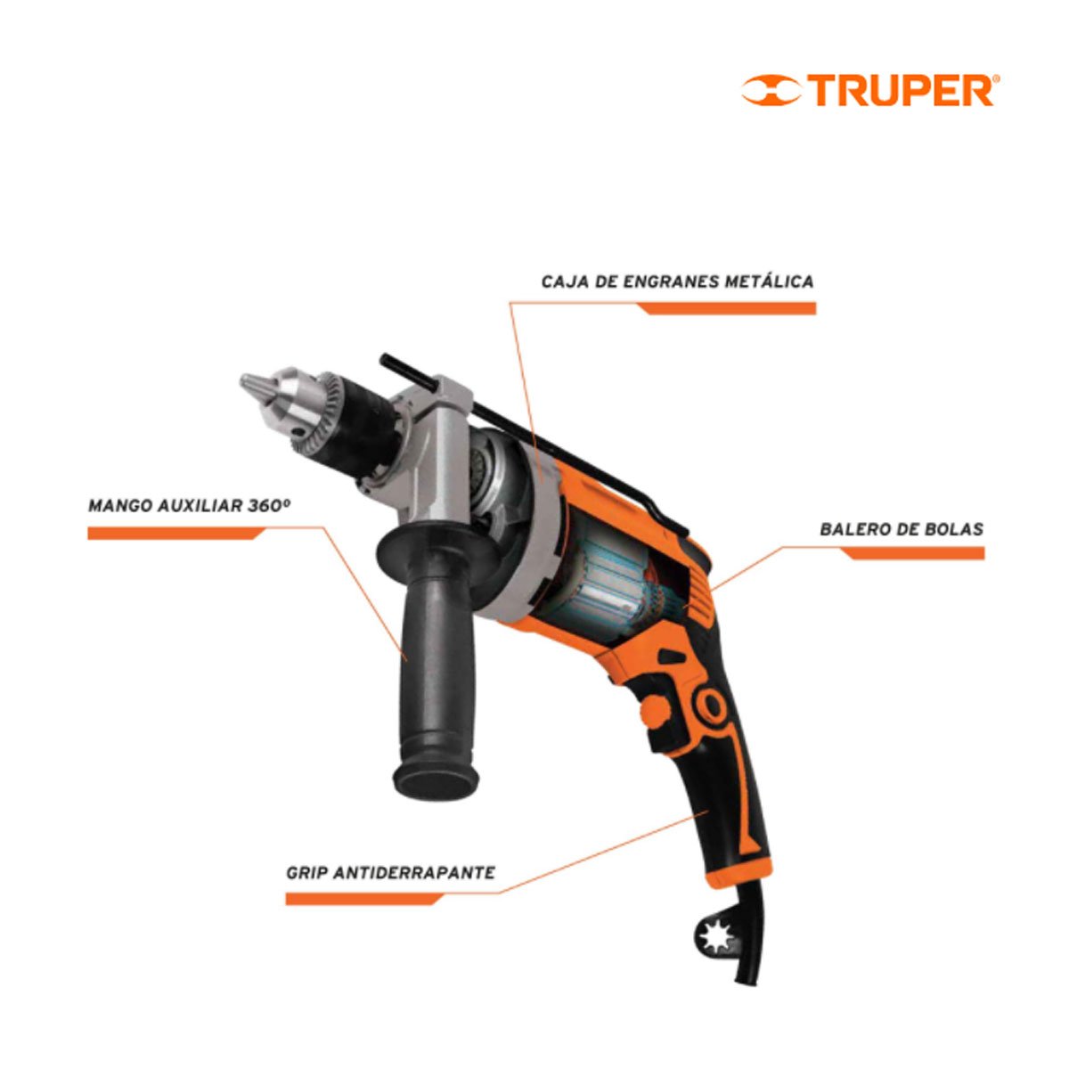 Taladro Percutor Truper 14659 1/2" 850W - Imagen 2