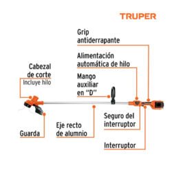 Alternative view of Guadaña inalámbrica 40V, 2 baterías 2Ah 103243 Truper
