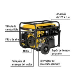 Alternative view of Generador portátil 6.6 kW motor a gasolina, Pretul 26035