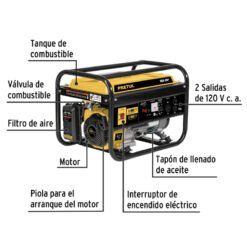 Alternative view of Generador portátil 2.8 kW motor a gasolina, Pretul 26034