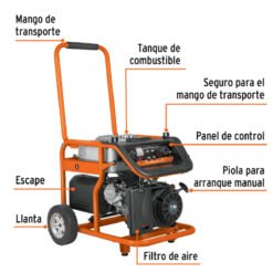 Alternative view of Generador portátil 8 kW motor a gasolina, Truper 15345