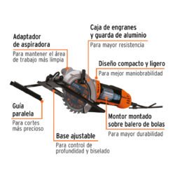 Alternative view of Sierra circular compacta 4-1/2" 750 W, profesional, Truper 100123