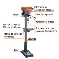 Alternative view of Taladro de piso 15" de 750 W (1 HP), broquero de 5/8" Truper 16180