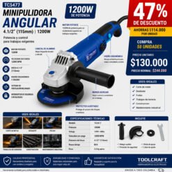 Minipulidora Angular Tc5477 4.1/2 1200W X 50 UNIDADES