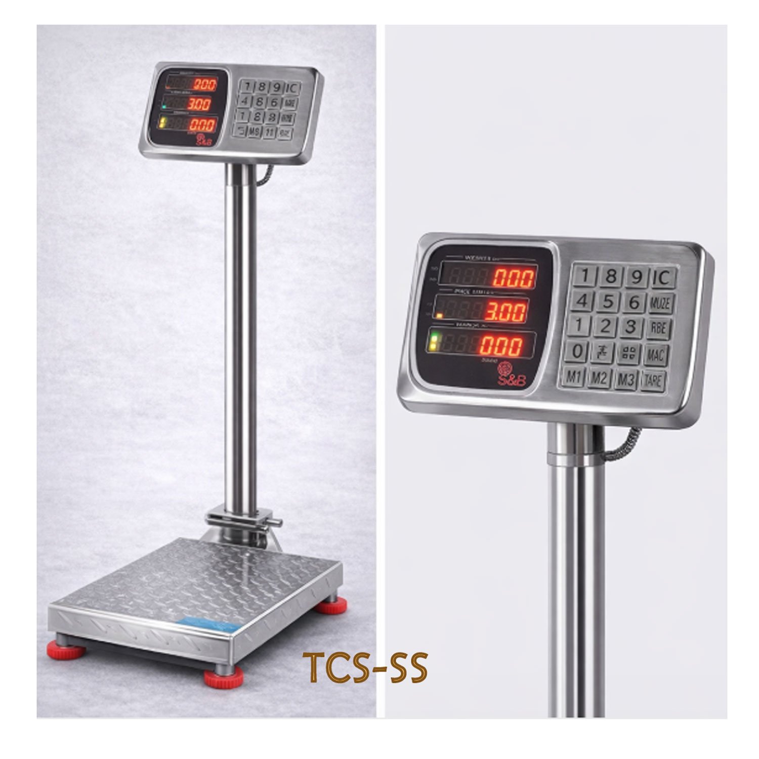 Plataforma electrónica de piso plegable acero TCS-SS 150KG - Imagen 2