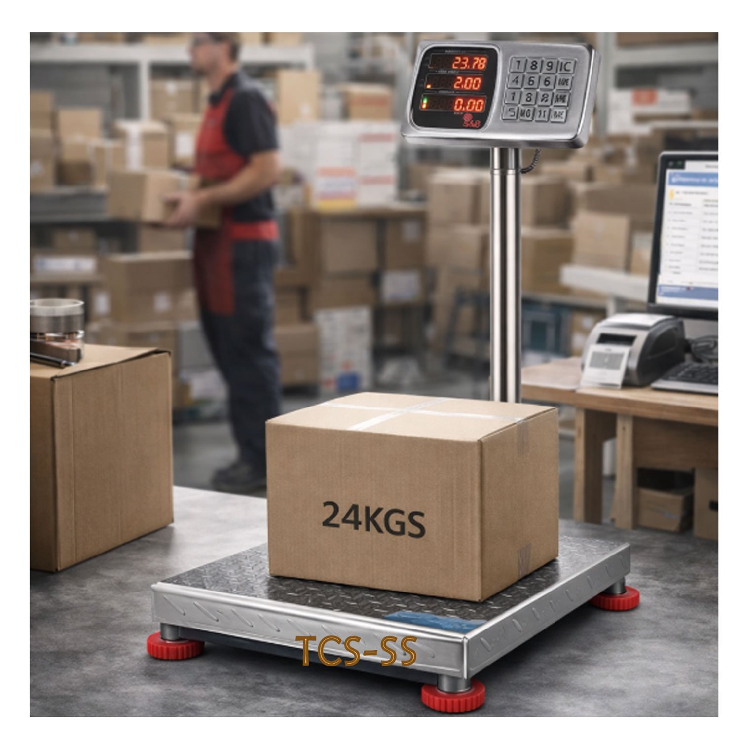 Plataforma electrónica de piso plegable acero TCS-SS 150KG - Imagen 3