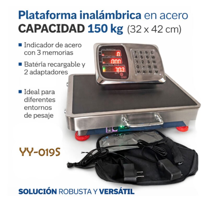 Plataforma de pesaje acero inoxidable YY-019S 150KG