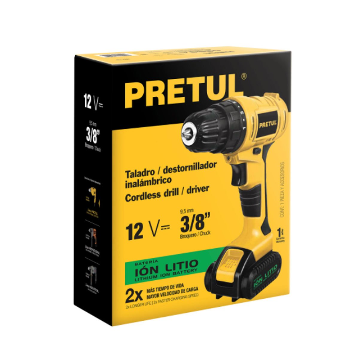 Taladro Inalambrico Pretul 29975 12 V 3/8 - Imagen 2