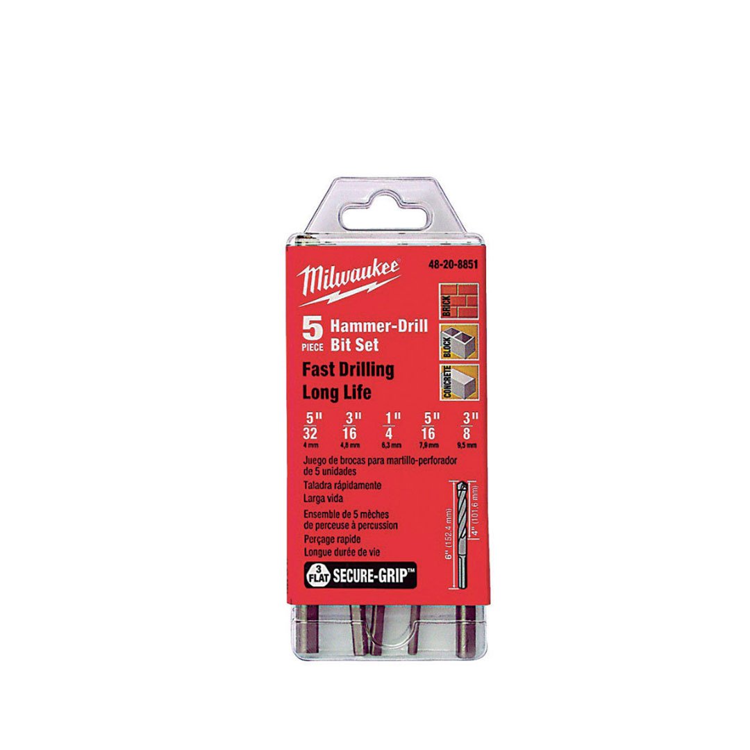 Broca Tungs Muro Milwaukee 5 Piezas 5/32 A 3/8 48-20-8851